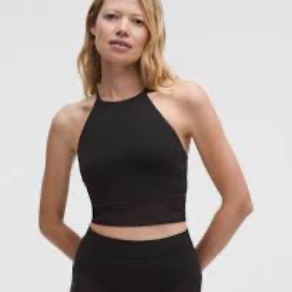 lululemon athletica Tops - Lululemon Black Crop Tank Top Size 6